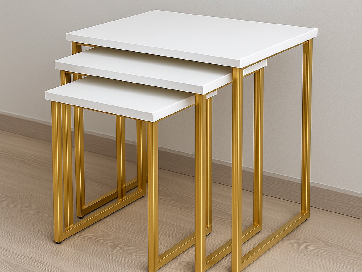 Nesting Tables Altın Kaplama